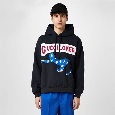 gucci loved hoodie price|real gucci hoodie for men.